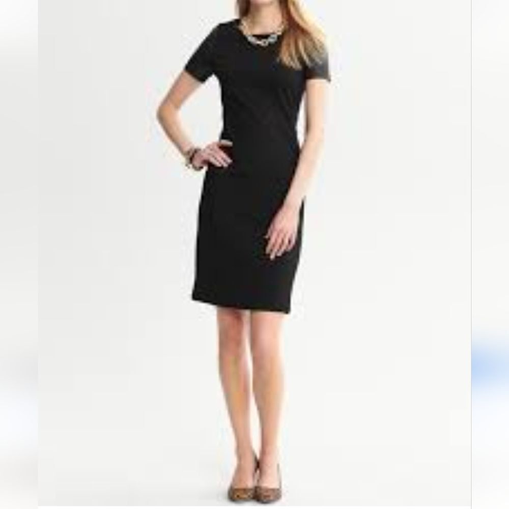 Banana Republic Ponte Black Sheatb Dark Academia Career Professional